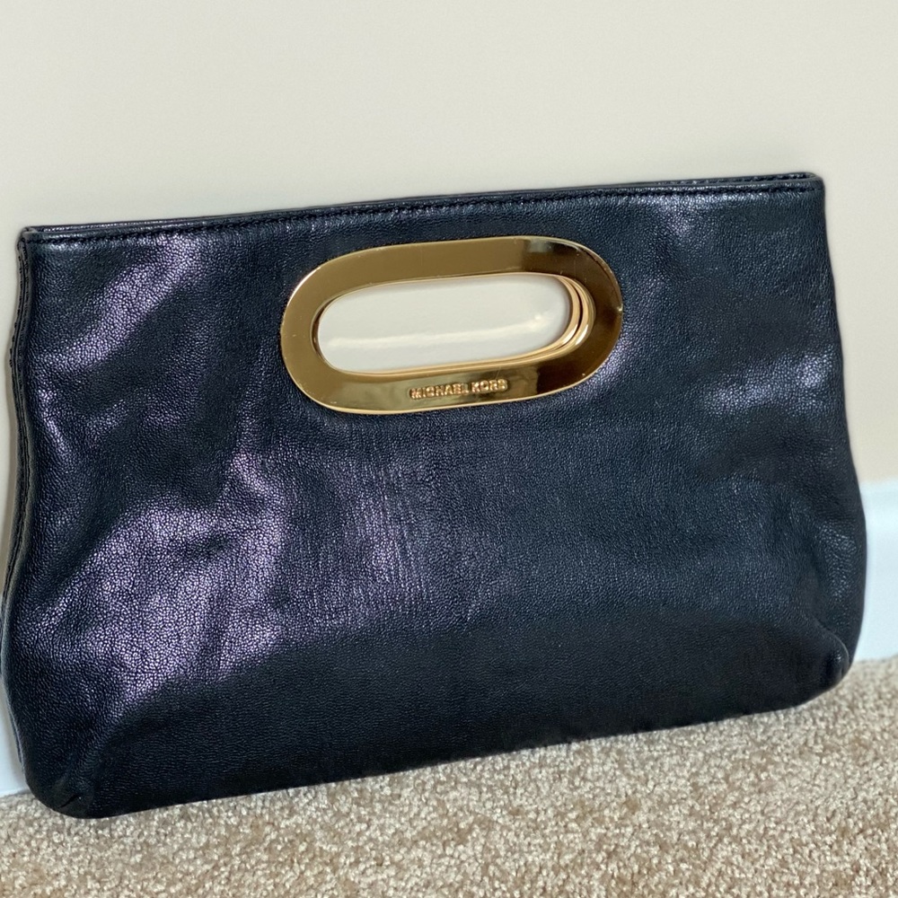 Michael Kors Black Leather Clutch